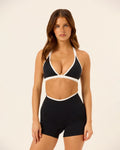 Serenity Paige Clasp Crop | Black Two Tone