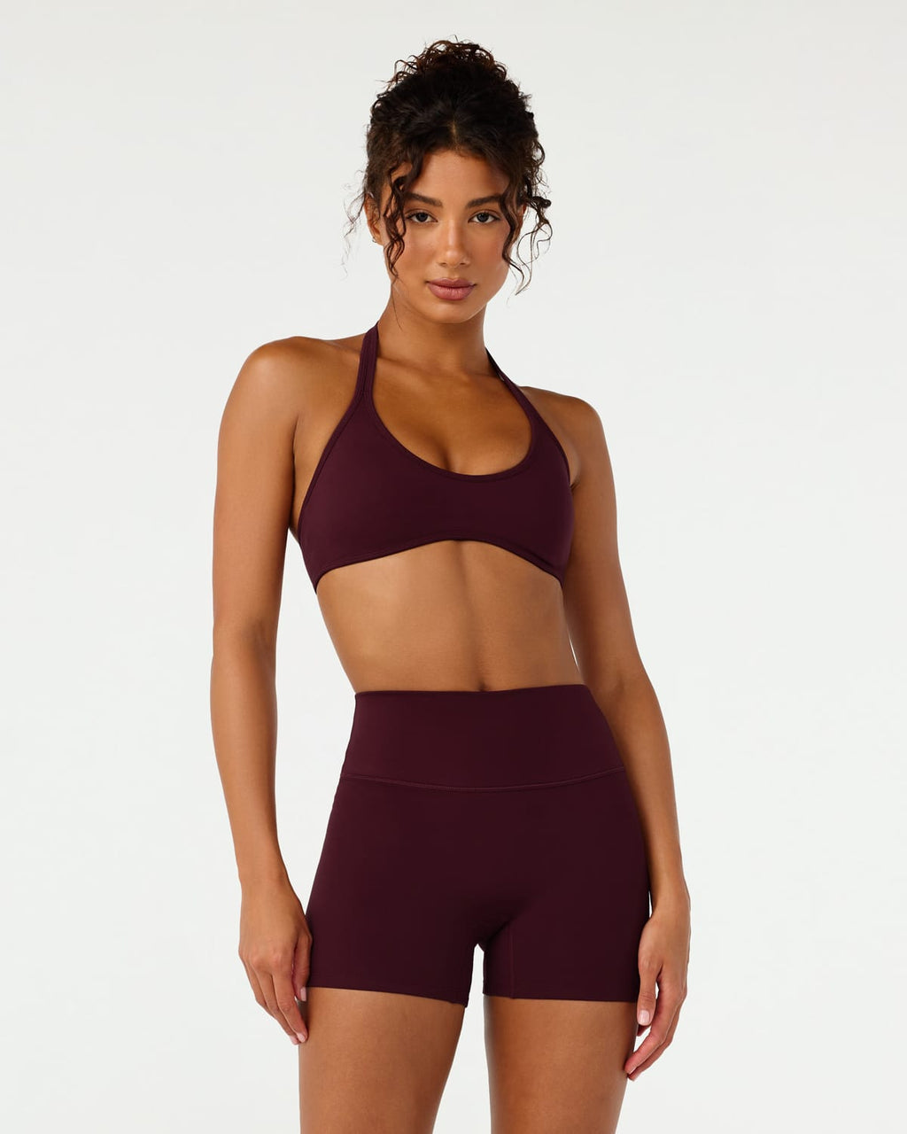 Serenity Soft Halter Contour Crop | Wine