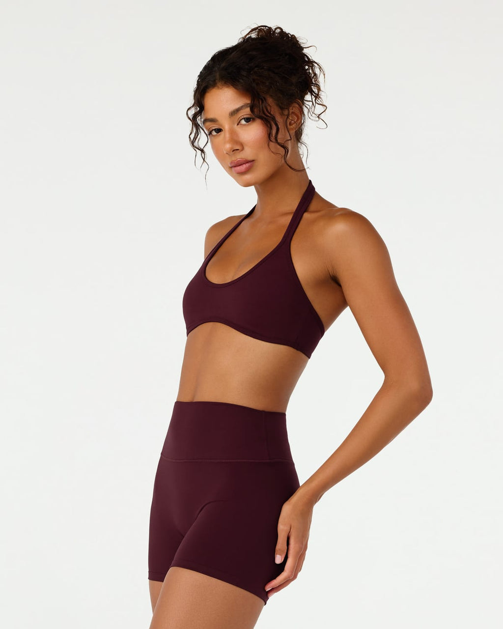 Serenity Soft Halter Contour Crop | Wine