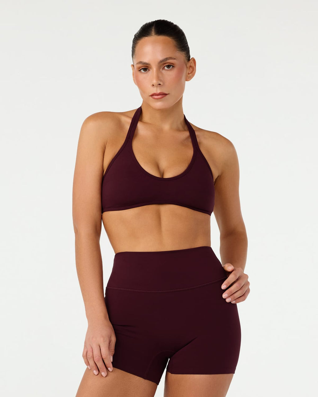 Serenity Soft Halter Contour Crop | Wine