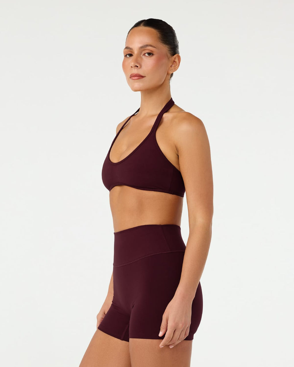 Serenity Soft Halter Contour Crop | Wine
