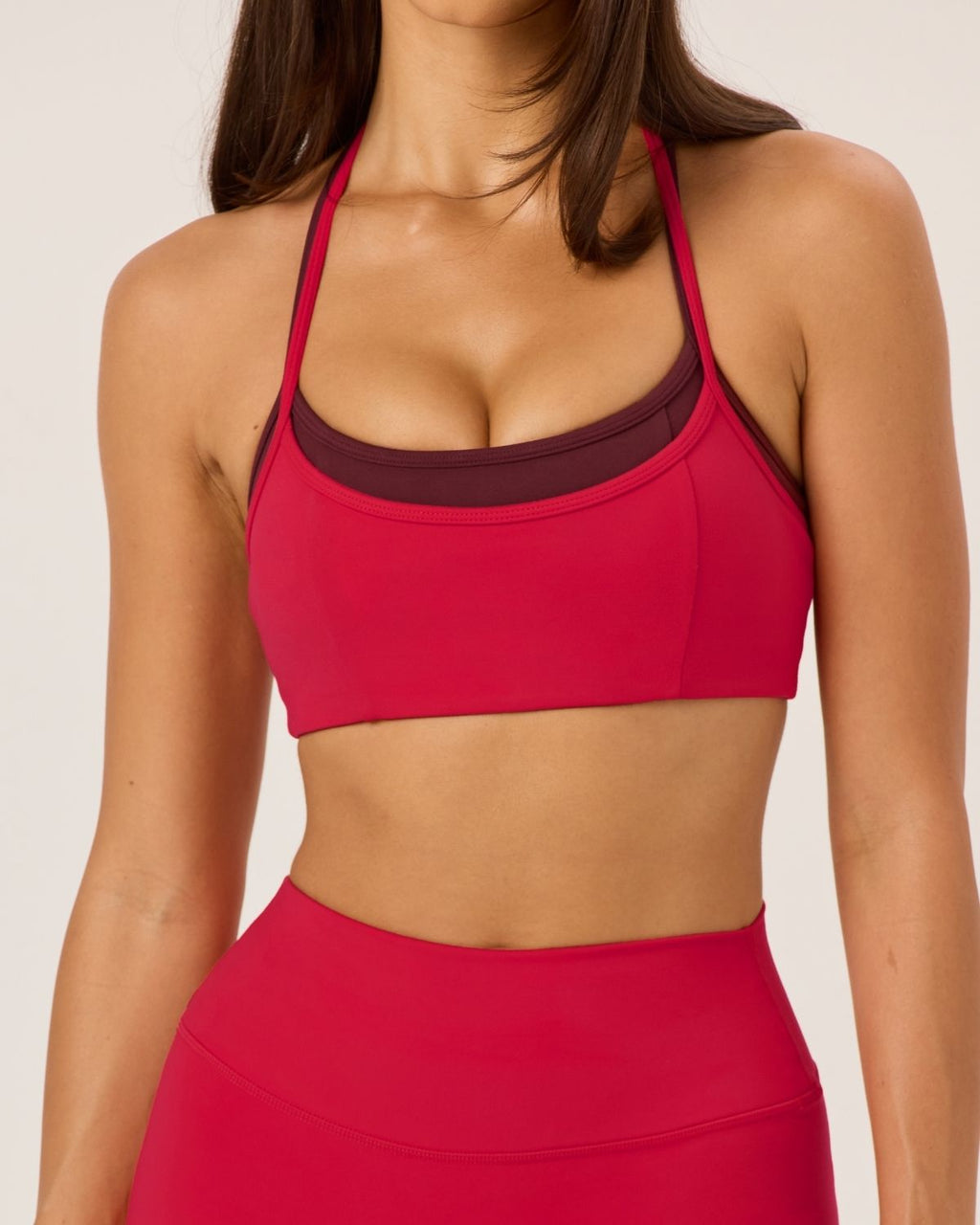Serenity Contour Halter Crop | Strawberry