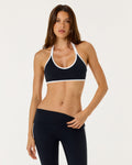 Serenity Soft Halter Crop | Black Two Tone