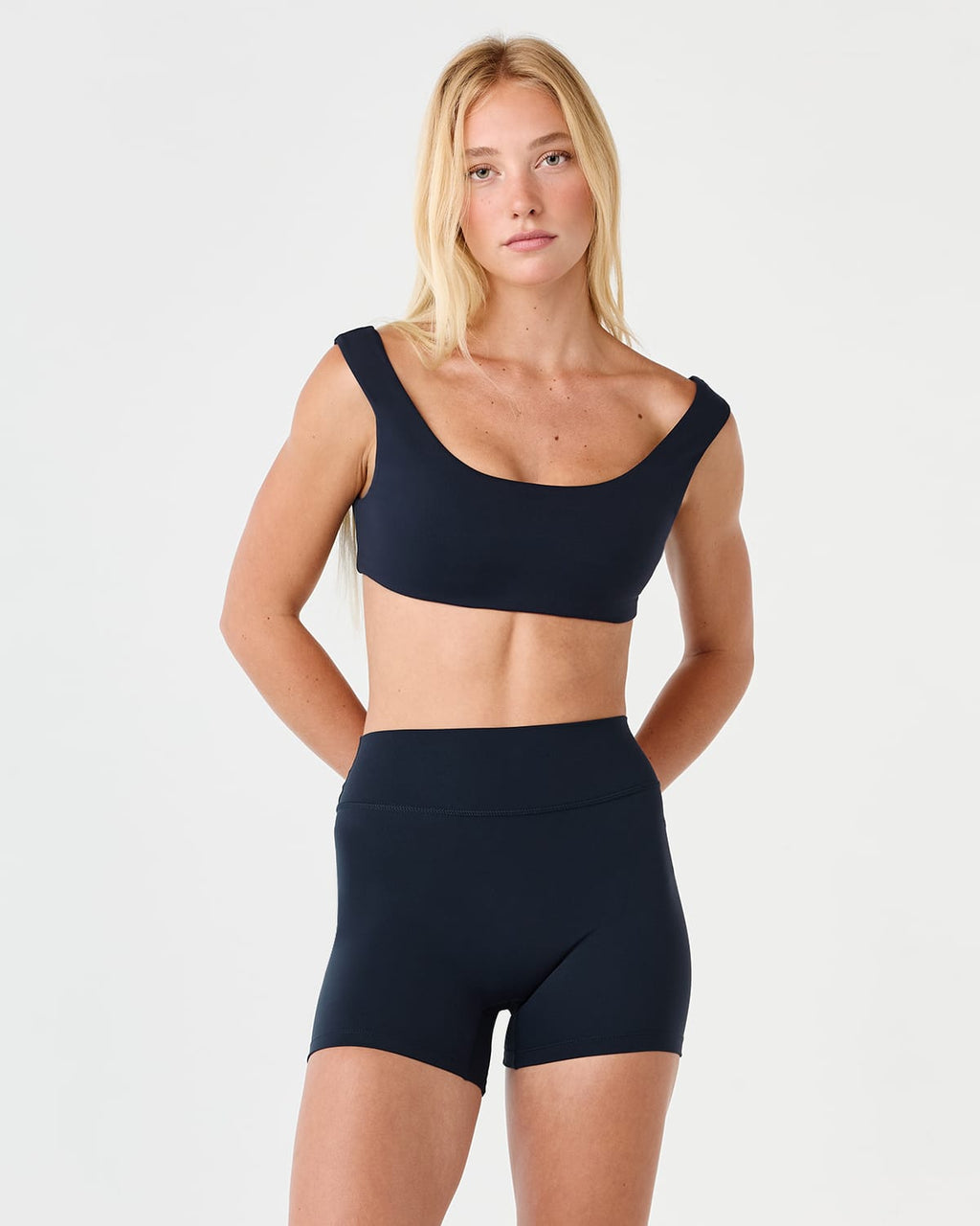 Fade Off Shoulder Crop | Deep Navy