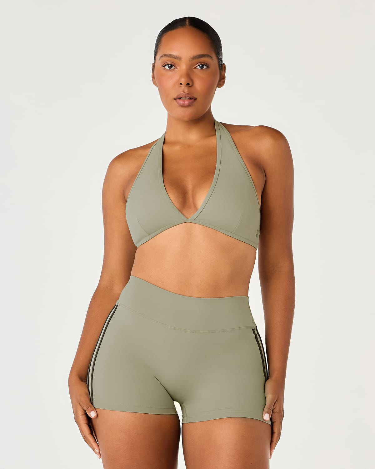 Form Triangle Halter Crop | Moss Green