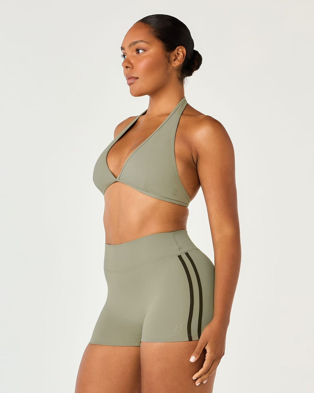 Form Triangle Halter Crop | Moss Green