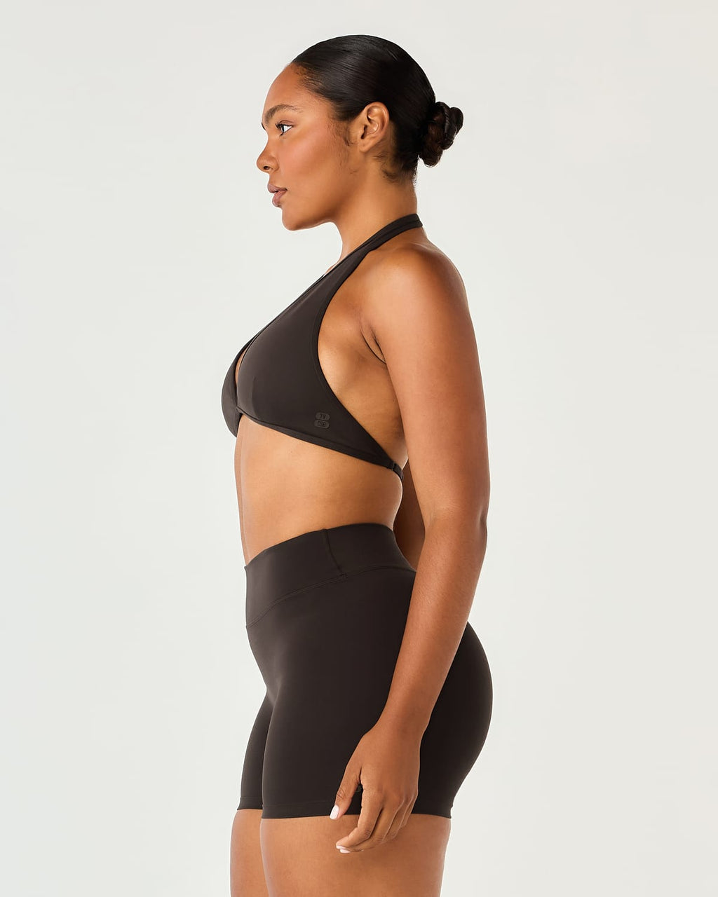 Form Triangle Halter Crop | Grounded Brown