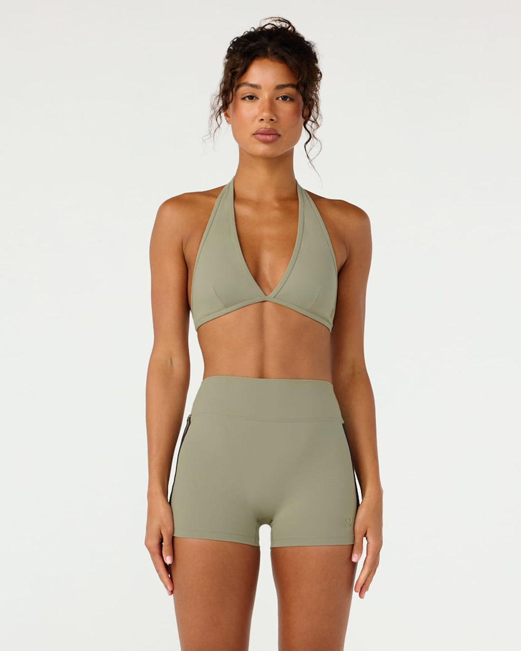 Form Triangle Halter Crop | Moss Green
