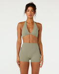 Form Triangle Halter Crop | Moss Green